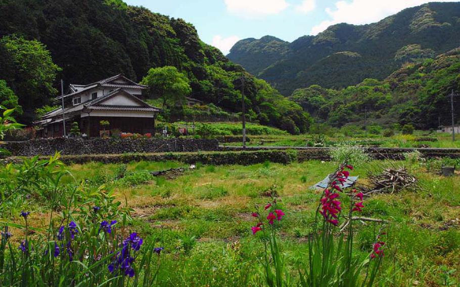 The Ishiki Valley is home to old farm houses and terraced, rock-walled fields.