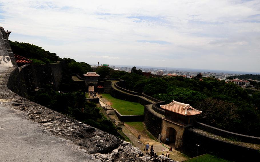 The Shurijo Castle is located in the mountainous region above the city of Naha. The height provides a commanding view of the city and other surrounding areas.