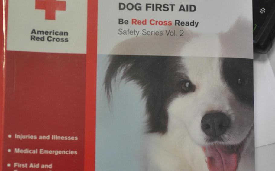 First aid classes for humans on taking care of dogs? Some might think it a funny idea, but there's enough interest for the American Red Cross to come up with a curriculum for the subject. Those attending classes at Aviano Air Base, Italy,  get a book, a DVD and four hours of instruction from the base veterinarian.