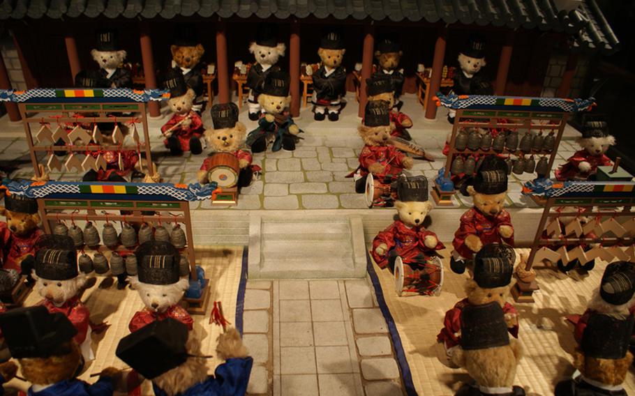 At the Teddy Bear Museum in Seoul, this exhibit depicts teddy bears prepared to declare Korea an independent country and name King Gojong as emperor.