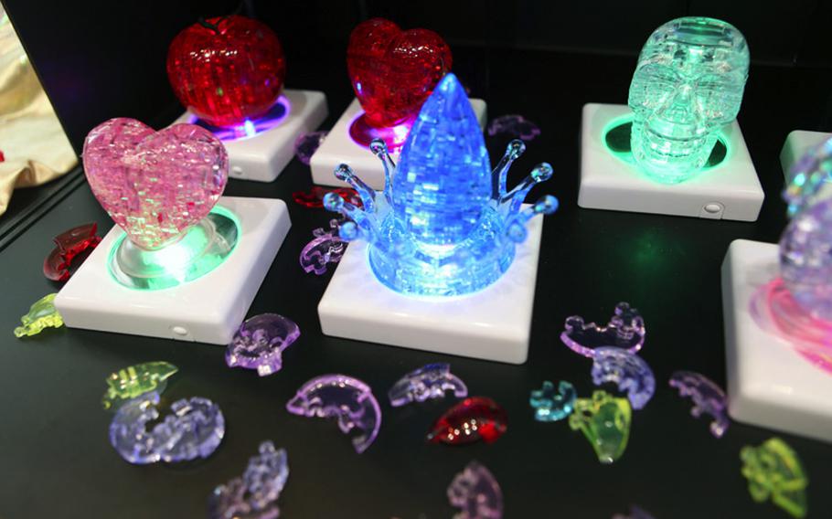 Crystal Puzzles are clear, three-dimensional puzzles that, when put together, can make for a nice display.