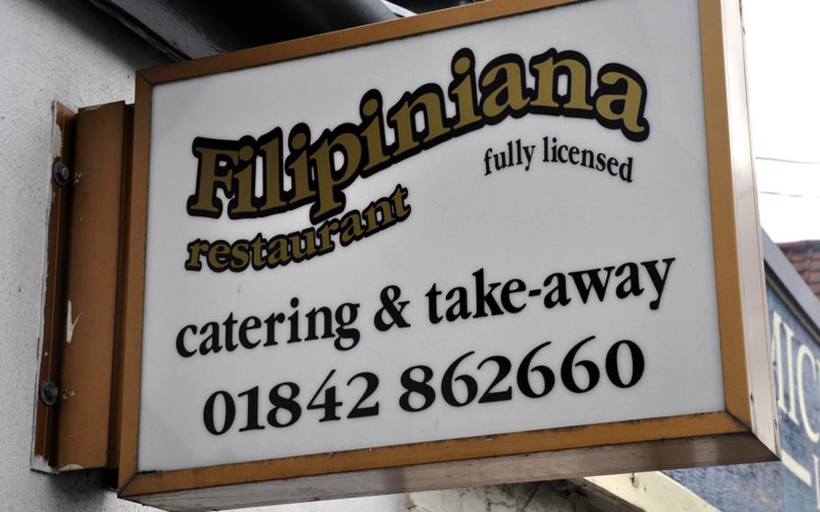 Filipiniana restaurant in Lakenheath village was started by three Air Force spouses of Philippine descent. It specialized in Philippine dishes made from scratch.