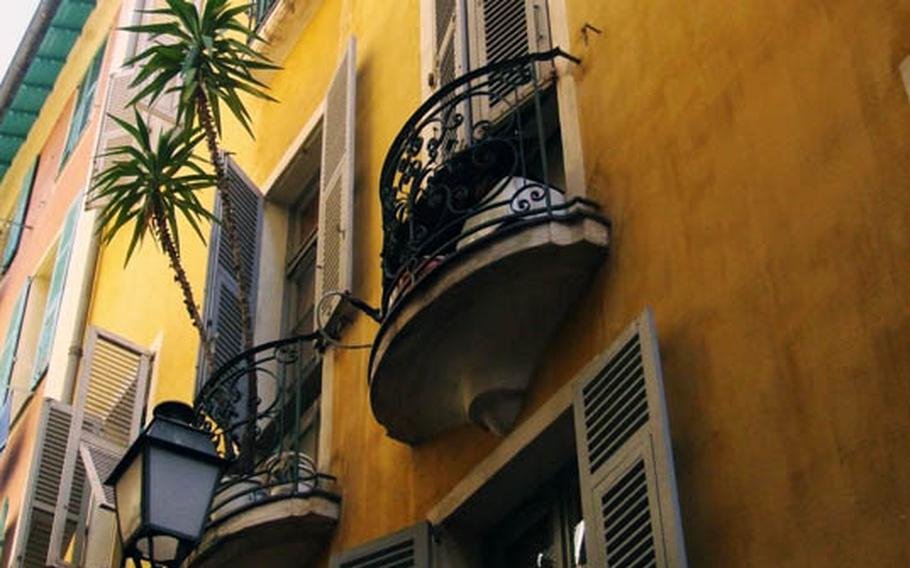 Pastel facades are a feature of many of the buildings in Vieux Nice, or Old Nice, one of the most interesting parts of Nice, France.