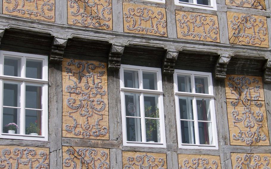 This intricately decorated building sits nears the cobbled entranceway to Quedlinburg's castle. It is just one of hundreds of half-timbered buildings in Quedlinburg, whose old town has been designated a UNESCO World Heritage site.