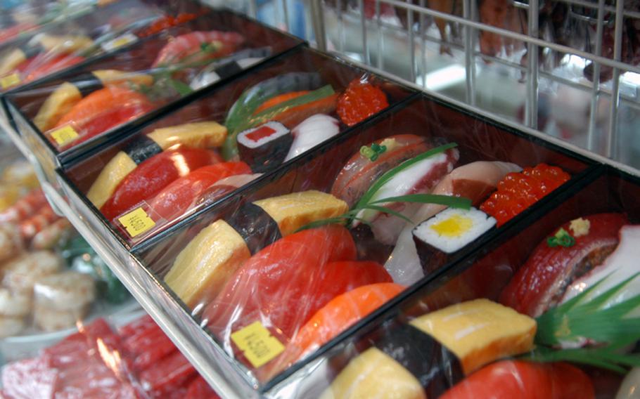 These fake sushi plastic displays are plentiful in Kappabashi. Plastic food displays are usually used in displays outside restaurants but some shoppers buy them as gifts.