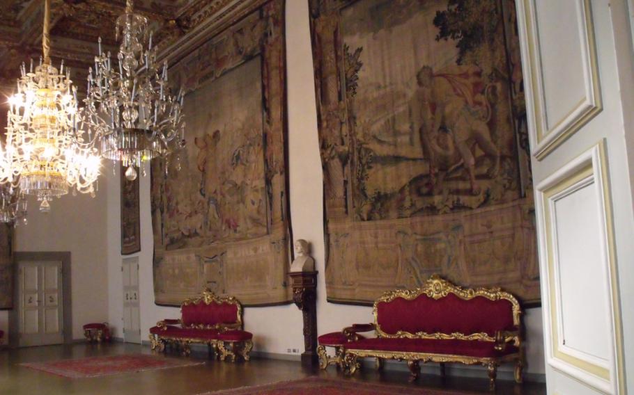 One of the reception rooms in the Medici Riccardi Palace reflects the wealth of the Medici family. The residence, built in Florence in the 15th century, is considered a masterpiece of its time.