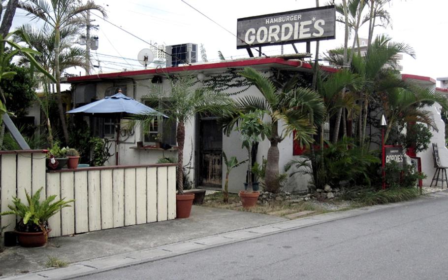Gordie's Hamburger is located a very short walk from the Sunabe Sea Wall on Okinawa. The patio includes a hammock where you can swing after your meal.