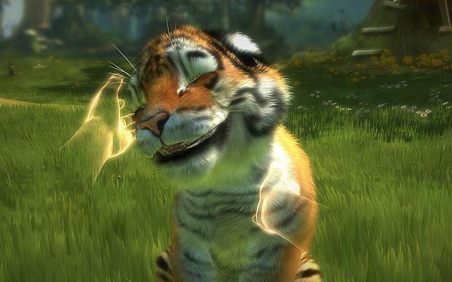 'Kinectimals' lets you pet a tiger cub and play with a variety of other feline friends.