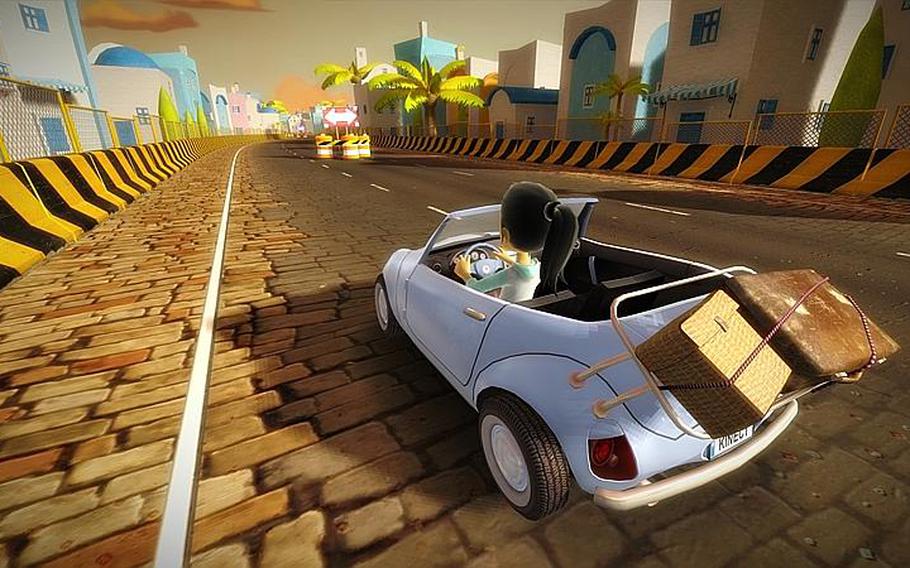 'Kinect Joy Ride' offers a number of courses and vehicles.