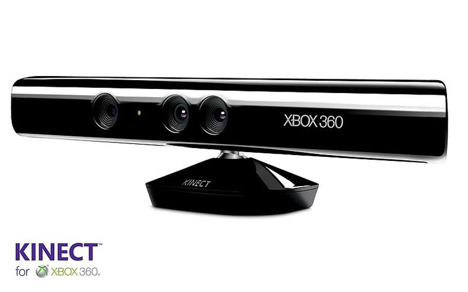The Kinect sensor bar includes two cameras and a mic to pick up motion and sound.