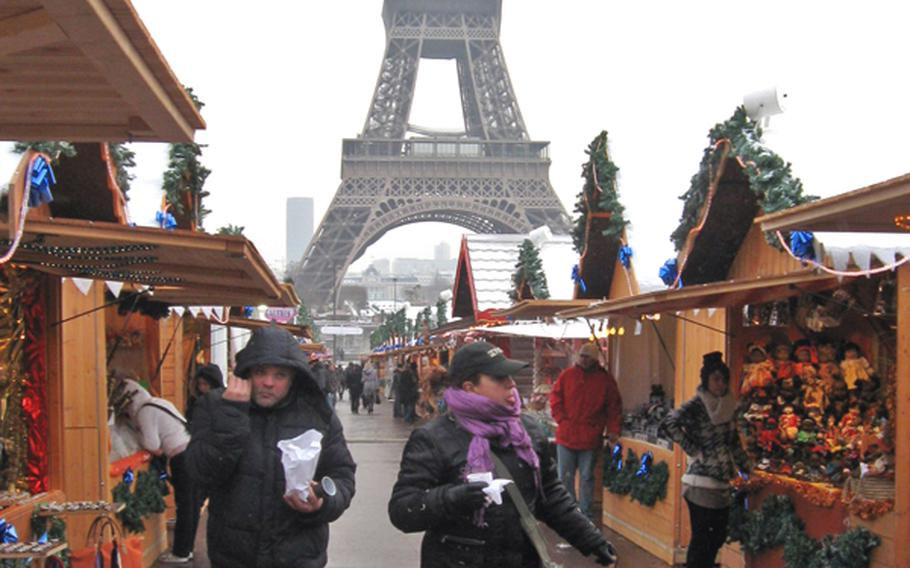 The Village de Noël on the Trocadéro in Paris is similar to a lot of Christmas markets around Europe -- except it includes a view of the Eiffel Tower. The market is one of several in Paris.