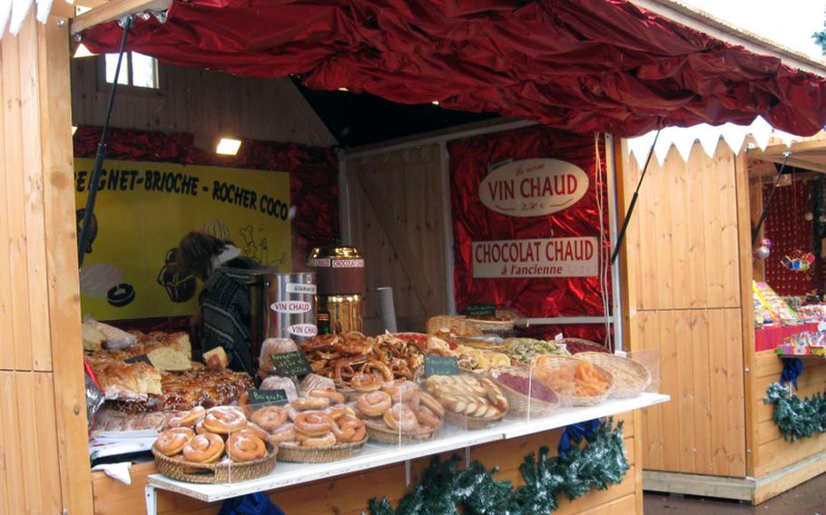 The Village de Noël on the Trocadéro in Paris is heavy on food, including a variety of pastries. It also has its version of warm wine as well as hot chocolate made from a traditional recipe.