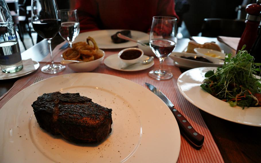 Christophorus steakhouse in the Porsche Museum serves prime Black Angus beef imported for the U.S. cooked in 1,500-degree-Fahrenheit ovens also imported for the U.S. to create a true American-style dining experience in Stuttgart.