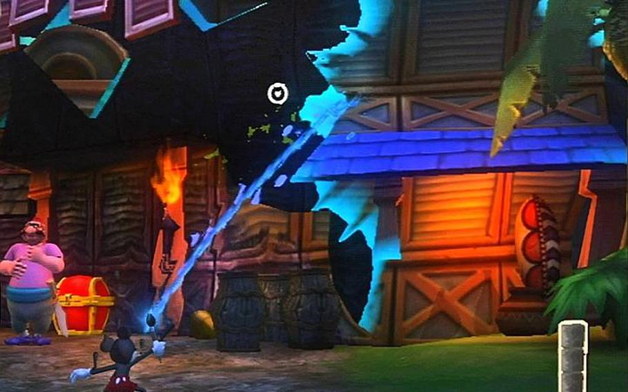 Puzzle-solving is an important part of 'Epic Mickey,' a Disney game for the Wii.