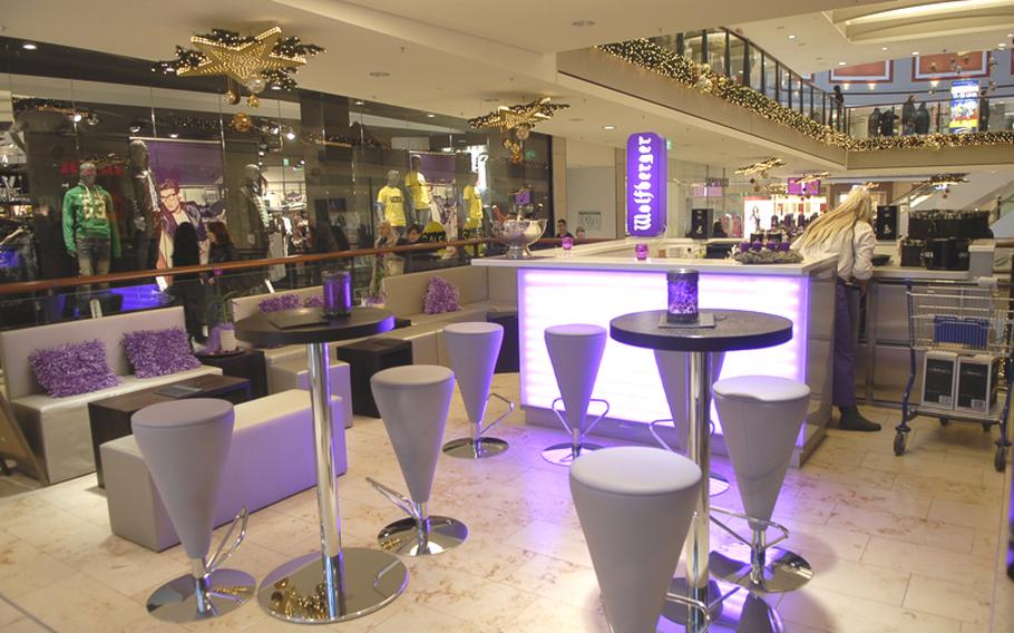 This champagne bar sits out in the open at the Europa Galerie in Saarbr'cken, Germany. The mall, which opened in October, has 110 stores, including various cafes, a German bookstore and some unique gift stores.