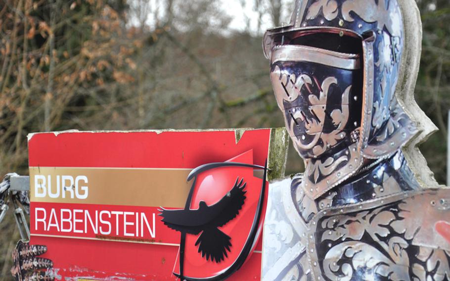 A sign that leads travelers into Burg Rabenstein can be seen outside the castle entrance. The castle is one of the stops on Castle Road and is frequented by visitors who come year-round, but especially in warmer months, by foot, bike, boat and automobile.