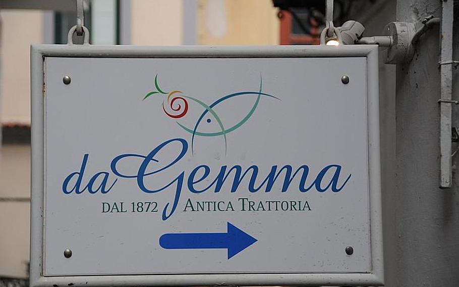 The Trattoria da Gemma in Amalfi, Italy, offers imaginative dishes in an attractive town on Italy's Amalfi Coast.
