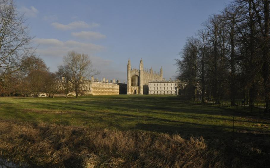 King&#39;s College Chapel is one of the highlights of any visit to Cambridge. It&#39;s seen here from an area of the city known as "The Backs," a forested set of paths that showcase the backs of the colleges as they sit along the River Cam.
