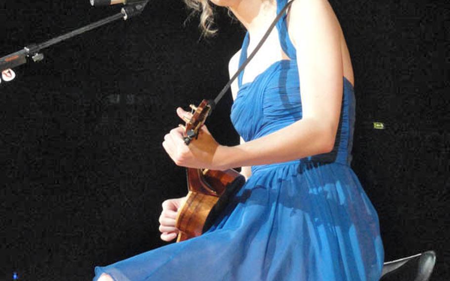 Taylor Swift performing in concert at the Mediolanum Forum in a suburb of Milan on March 15.