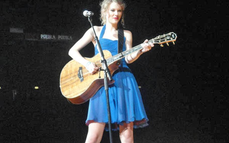 Taylor Swift performing in concert at the Mediolanum Forum in a suburb of Milan on March 15.