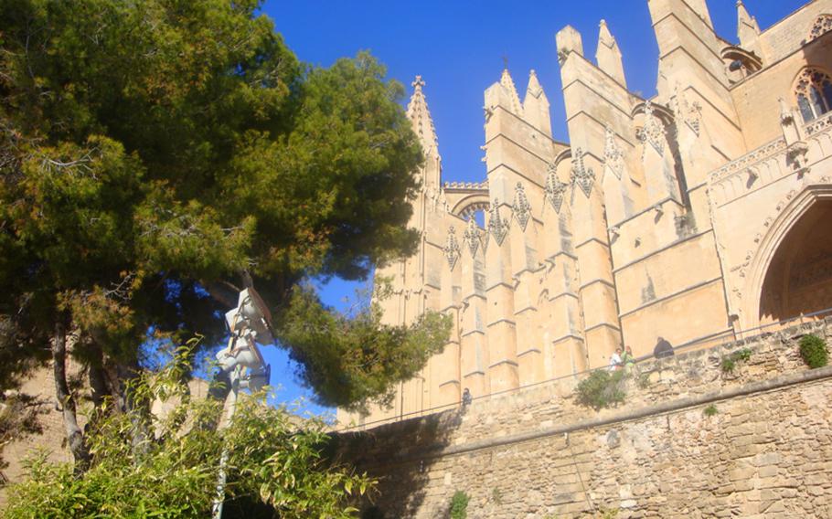The Cathedral of Santa Maria of Palma, more commonly referred to as La Seu, is a huge Gothic church that is impossible to miss. Its back door opens up to the city of Palma, and the front faces the Mediterranean Sea.