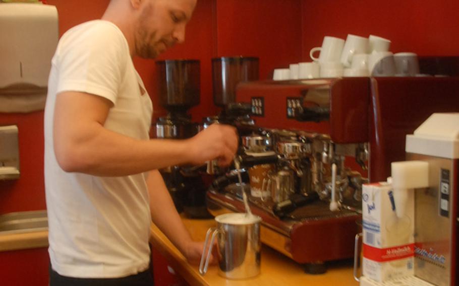 Marco Kafitz, 36, has owned 'Milchundzucker,' a German coffee shop in downtown Kaiserslautern, for the past year. On some weekend evenings, Kafitz will rent his shop out for private parties, such as birthdays or anniversaries.