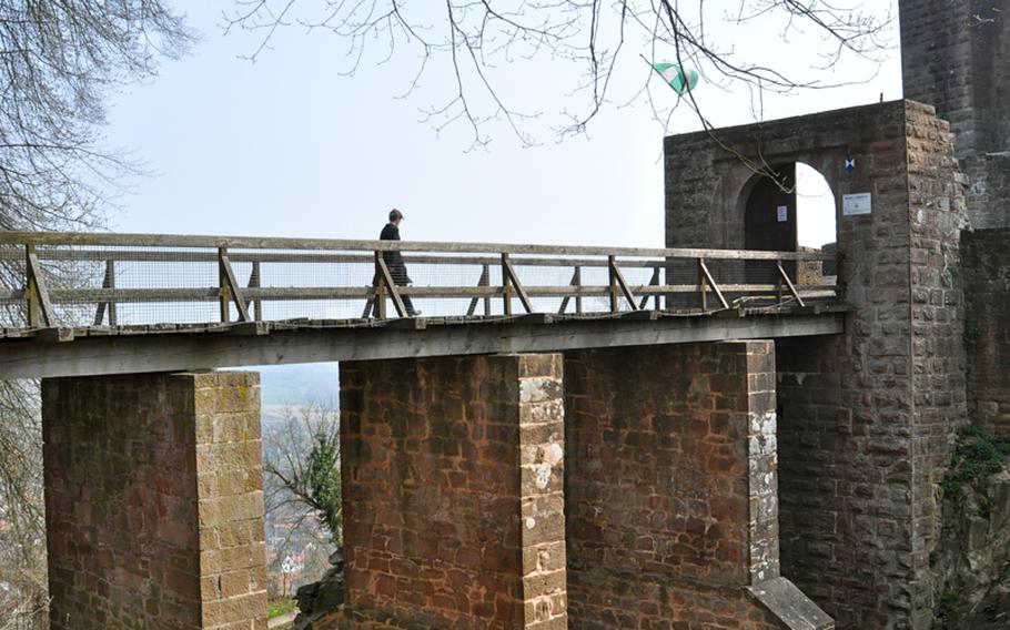 The drawbridge leading into to the Landeck Castle ruins, which sit just outside Klingenmünster, Germany. The drawbridge was erected in the late 1400s to help keep invaders out.  