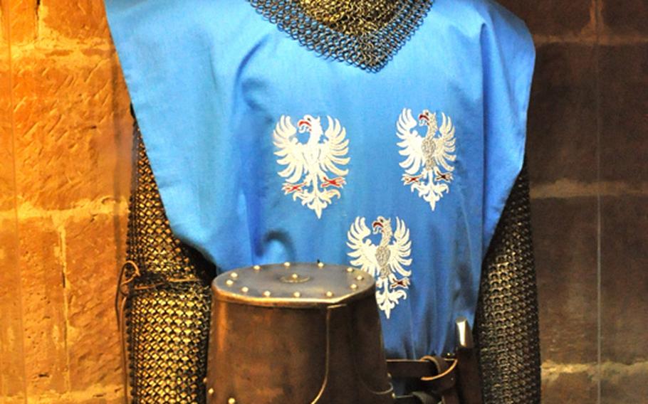 A suit of 13th-century armor on a mannequin inside the tiny museum in the Landeck Castle's main tower. The full suit of armor weighs about 35 kilograms, or 77 pounds.Seth Robbins/Stars and Stripes