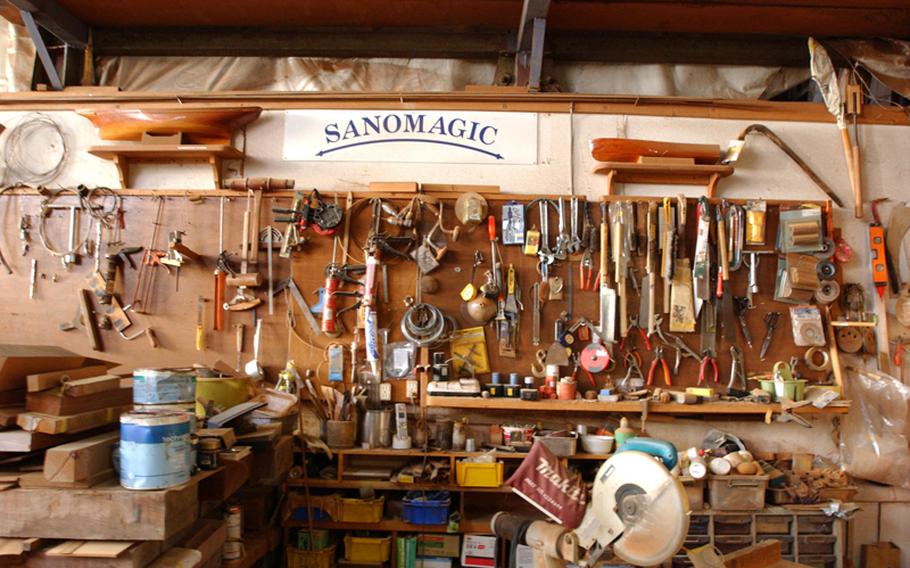 Veteran Japanese shipbuilder Sueshiro Sano uses this woodworking shop to handcraft mahogany bicycles.