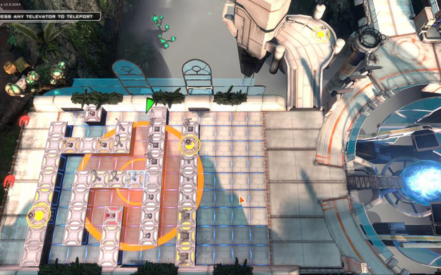 Like most castle-defense games, 'Sanctum' lets you build a defensive system to keep enemies away.