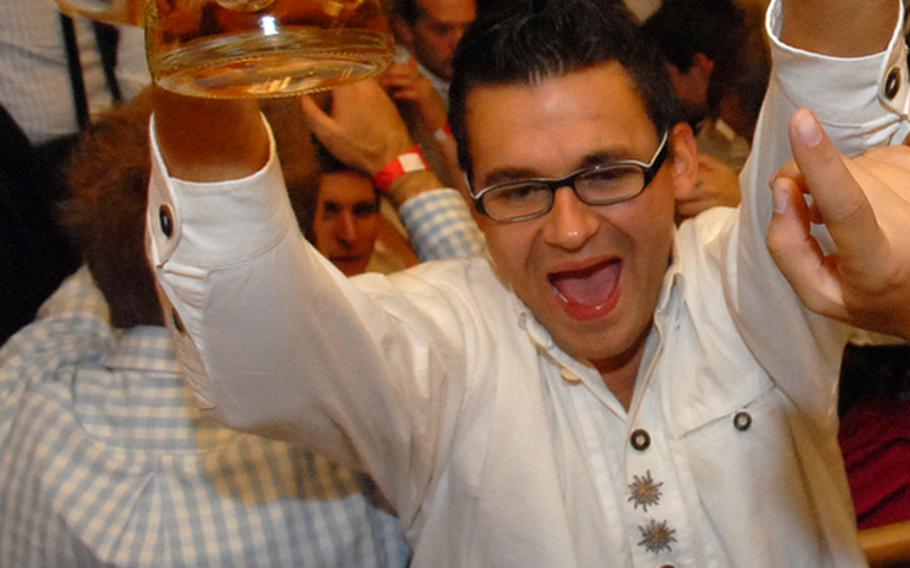A reveler celebrates the big bash that is Oktoberfest.