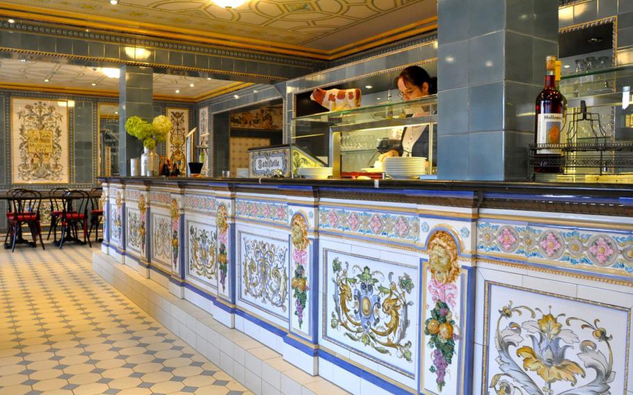 The Villeroy & Boch museum cafe is decked out floor to ceiling in an elaborate tile design, inspired by a Dresden dairy story from 1892. The cafe offers cheap cappuccinos served in the company's finest porcelain cups.