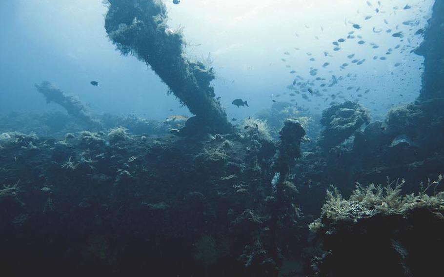 At the bottom of Tulamben Bay lies the wreckage of the USS Liberty, a U.S. Army transport vessel during World War II, that was was torpedoed by a Japanese submarine in January of 1942.