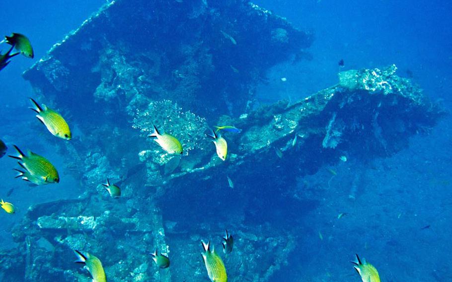 What appears to be the anchor of the USS Liberty is now one of the many interesting pieces of wreckage I saw during my recent dive off the coast of Tulamben in Bali.