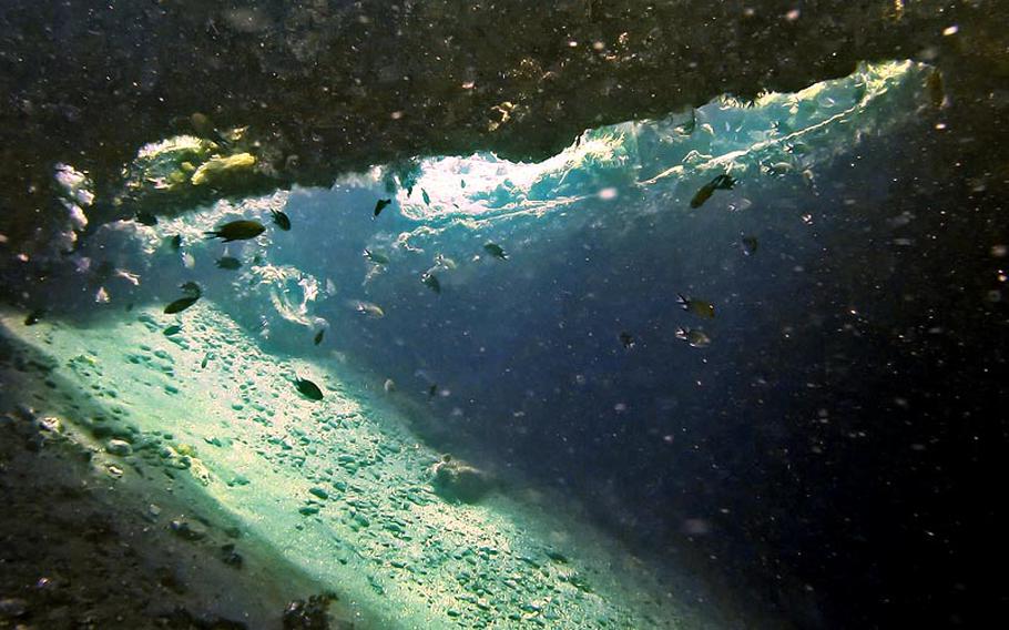 Stars and Stripes reporter Grant Okubo got to go inside the wreckage of the USS Liberty, a U.S. Army transport vessel during World War II torpedoed by a Japanese submarine, during a recent dive off the coast of Tulamben, Bali.