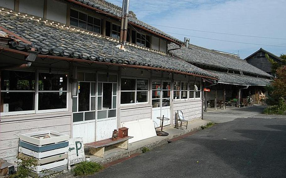 The restaurant monne legui mooks is located in downtown Hasami in the old Kozan Touen pottery factory compound and gardens. The pottery factory and gardens were run by the Fukushige family for generations but closed 10 years ago. All of the factory's out-buildings were sold to young hip Japanese entrepreneurs who have started businesses like mooks, creating a vibrant artist's community in the area.