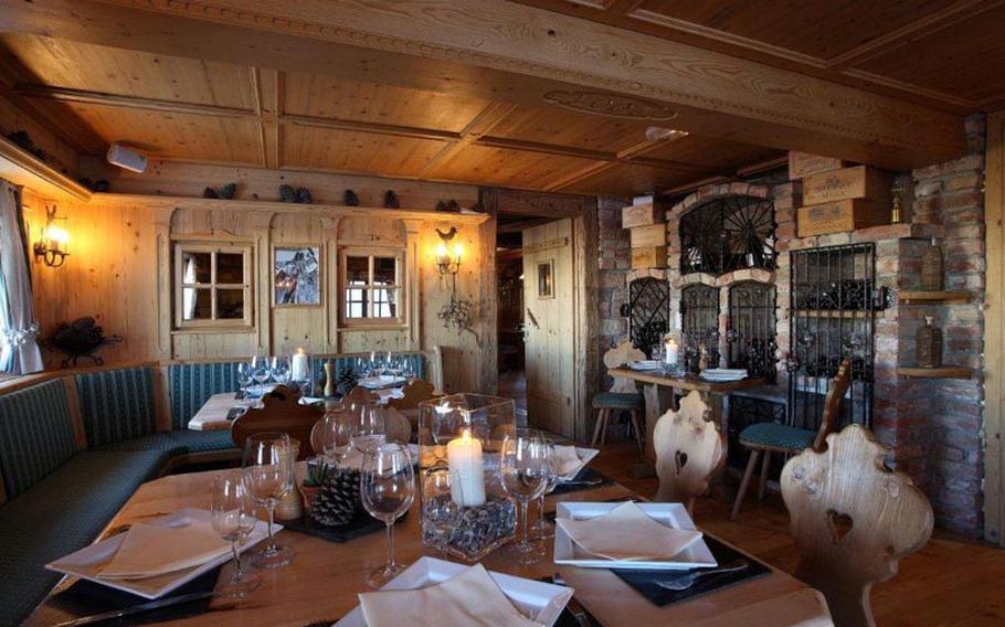 Le Pilatus restaurant at Chalet Altibar in Courchevel, France is a cozy, welcoming spot for skiers. The food loved by skiers here is Tartiflette, a  combination of potatoes, lardons, reblochon cheese, creme fraiche and onions.