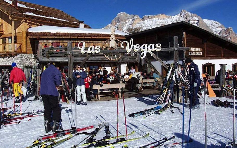 There's plenty of delicious dining at Italy's rifugios, alpine huts originally built for mountain climbers. This is Rifugio Las Vegas.