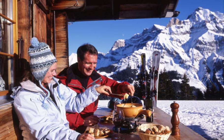 Fondue is a popular part of a day on the slopes in Adelboden, Bernese Oberland, Switzerland.
Courtesy of Switzerland Tourism