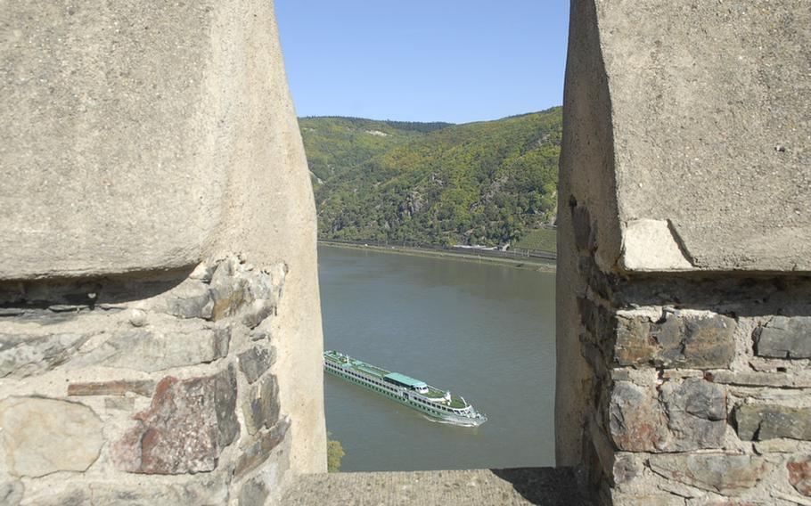 The view from a tower at Burg Rheinstein isn't for those afraid of heights.