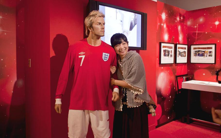 David Beckham, in his England national team soccer uniform was the only sports star on display.