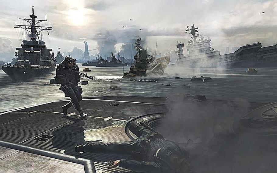 One of your first missions in 'Call of Duty: Modern Warfare 3' is to assault a Russian sub in New York Harbor.