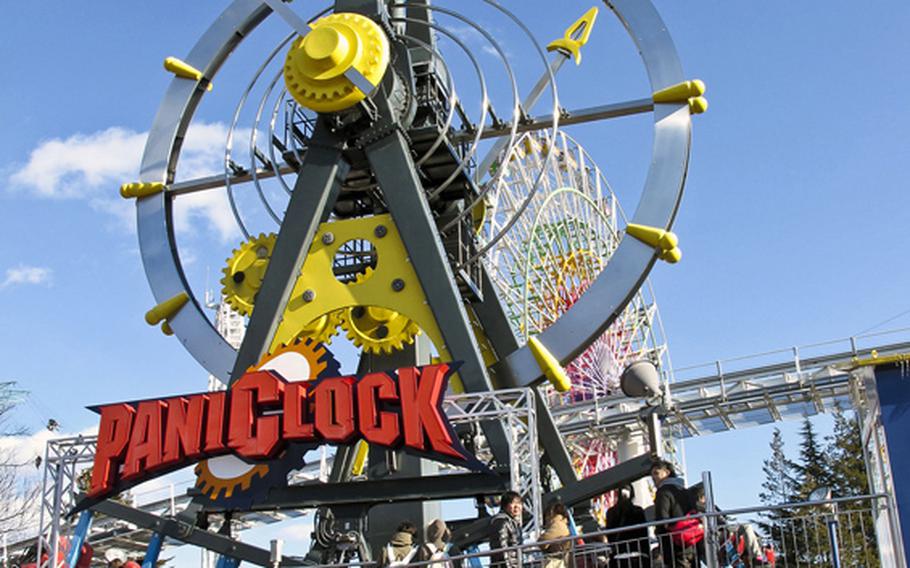 Photos by Grant Okubo/Stars and Stripes
While there were long lines for major rides at Fuji-Q Highland, other rides, such as the PaniClock, had shorter waits. 