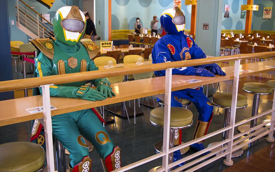 Costumed performers interact with the crowds throughout Fuji-Q Highland in Japan. 