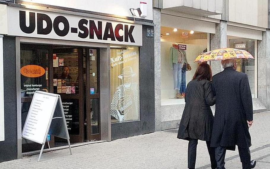 Udo-Snack, in the heart of downtown Stuttgart, Germany, serves a variety of burgers, fries and drinks. Its late-night hours might appeal to those looking for an alternative to the city's numerous kebab shops after a night of clubbing.