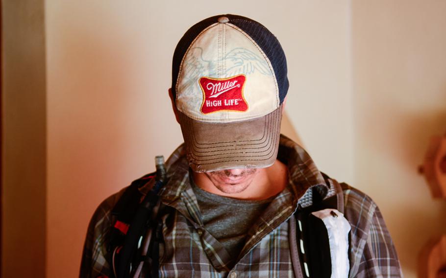 Nathan Lehman wears his lucky hat. He says he wears it in every race.