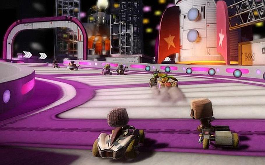 “LittleBigPlanet Karting” lets you create a Sackboy character and a kart and zip through a variety of colorful settings.