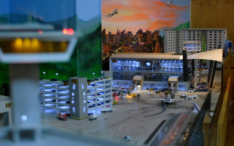 A model airport is lifelike in its detail in the ArsTecnica exhibition at Ardenner Cultur Boulevard in Losheim, Germany.