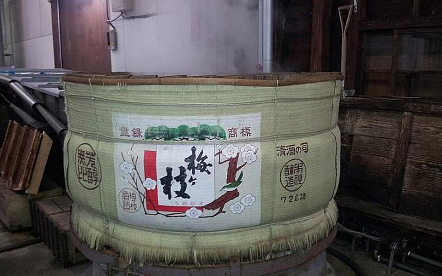 One of the first steps in making sake is steaming the rice, seen here at the Umegae sake brewery in Sasebo on Feb. 9. Umegae goes through 500 kilos of rice per day during the sake-making season, which is November through March. Sake breweries across Japan offer brewery tours and tastings upon request.