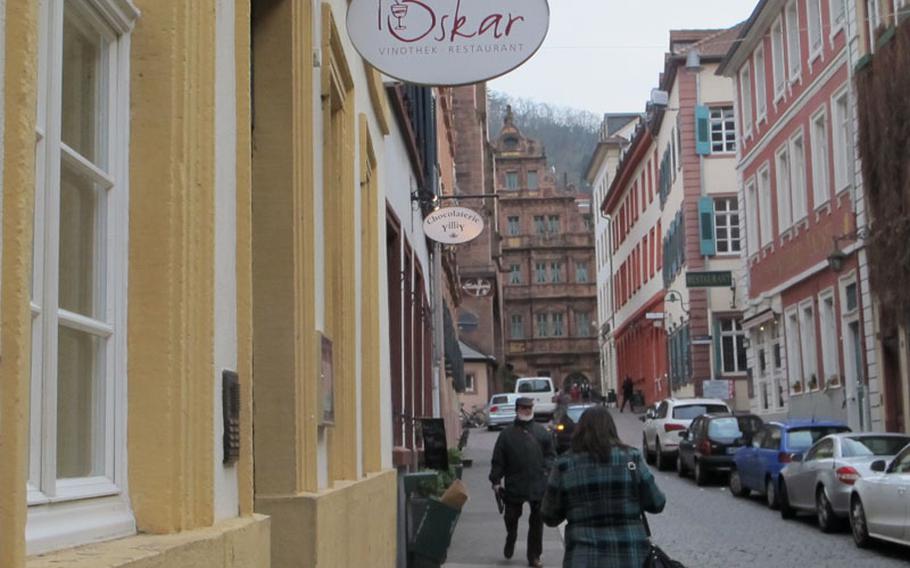 Oskar Vinothek and Restaurant is just off the pedestrian zone and down the street from the Hotel Ritter in Heidelberg, Germany's old town.

Nancy Montgomery/Stars and Stripes